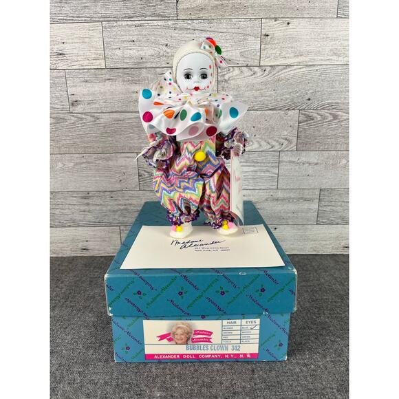 NEW MADAME ALEXANDER Bubbles Clown Doll #342 American Collection Colorful Outfit - Picture 1 of 14